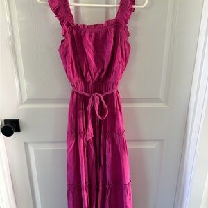 Luxology Fuchsia Ruffle Detail Dress